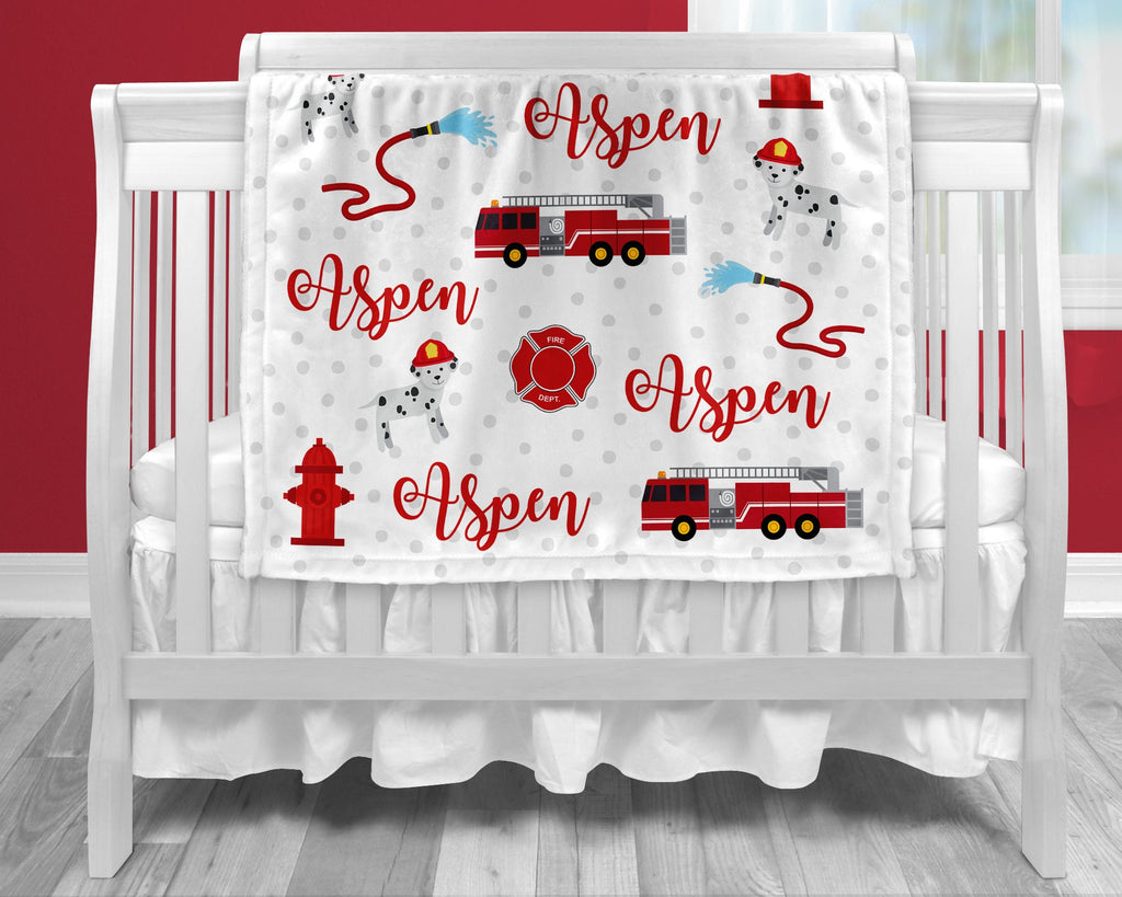 Fireman name blanket, baby boy firetruck blanket, firefighter personalized blanket, firetruck baby gift, personalized blanket, choose colors