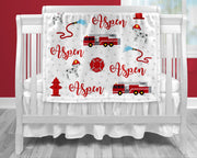 Fireman name blanket, baby boy firetruck blanket, firefighter personalized blanket, firetruck baby gift, personalized blanket, choose colors