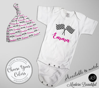 Race Flag Baby Blanket, checkered flag baby blanket, personalized baby gift, girl name blanket, baby shower gift blanket, racing gift