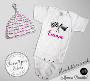 Race Flag Baby Blanket, checkered flag baby blanket, personalized baby gift, girl name blanket, baby shower gift blanket, racing gift
