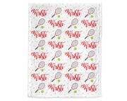 Tennis theme baby blanket, personalized tennis racket newborn blanket, tennis ball baby swaddle with name, tennis baby gift, boys or girls