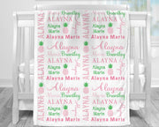 Pineapple baby blanket, personalized girl blanket with name, newborn pineapple baby gift, pink pineapple, pink tropical (CHOOSE COLORS)