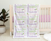 Personalized turtle baby blanket, newborn cute turtles swaddle name blanket, newborn turtle theme baby gift, boys or girls, (CHOOSE COLORS)