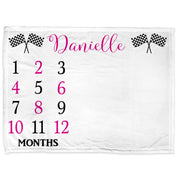 Race flag Milestone Blanket Pink