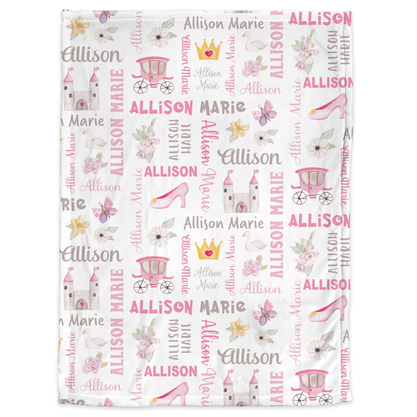 Personalized Princess Baby Name Blanket Girl