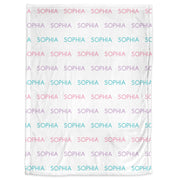 Name blanket, newborn baby blanket personalized with name, baby girl gift, repeating name swaddle blanket (CHOOSE COLORS)