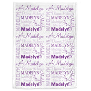 Girl dragonfly baby blanket, dragonflies name blanket, personalized baby gift with dragonflies, newborn dragonfly swaddle blanket
