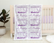 Girl dragonfly baby blanket, dragonflies name blanket, personalized baby gift with dragonflies, newborn dragonfly swaddle blanket