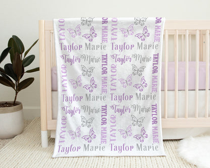 Personalized Baby Name Blanket Girl