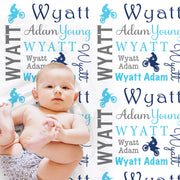 Motocross baby blanket, dirt bike swaddle blanket, motorcycle boy blanket, personalized dirt bike name blanket, motocross baby gift