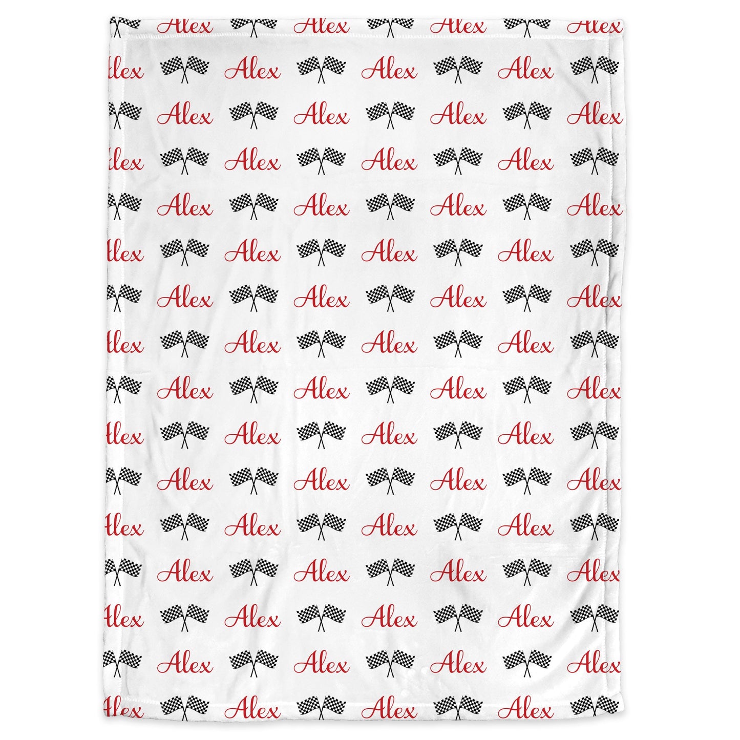 Racing flag name blanket, newborn drag racing baby blanket, personalized boys dragster baby gift, street racing swaddle (CHOOSE COLORS)