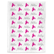 Pink motocross baby blanket, girl dirt bike name blanket, personalized newborn motocross baby gift, dirt bikes baby swaddle, boy or girls