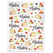 Funny taco baby blanket, cute taco personalized newborn blanket, funny baby gift, unique baby name swaddle, baby boy or girl (CHOOSE COLORS)