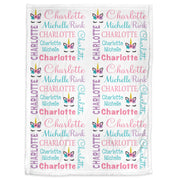 Newborn unicorn baby girl blanket, personalized unicorn lashes name blanket, unicorn baby swaddle, unicorn head baby gift, (CHOOSE COLORS)