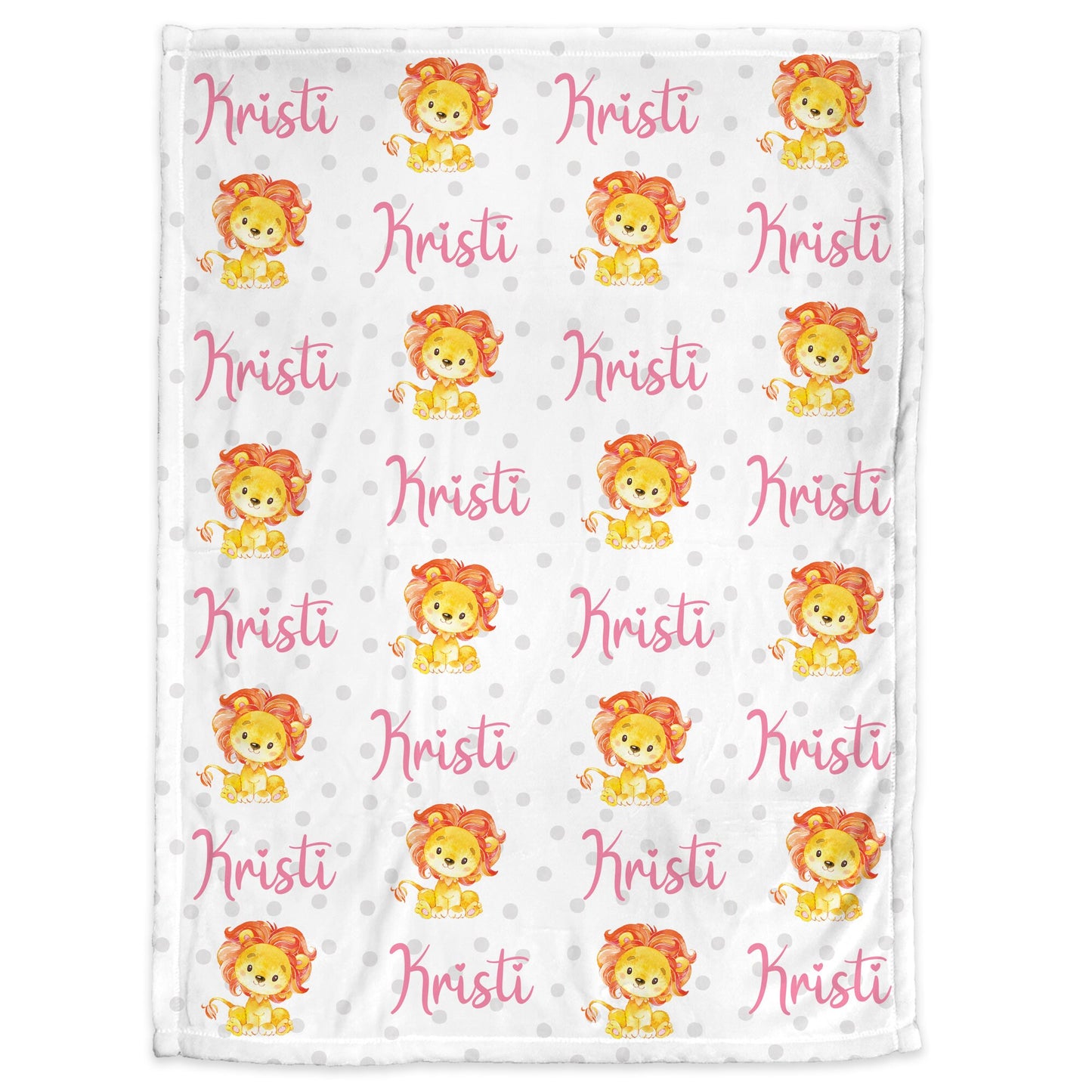 Personalized pink lion baby blanket, girls newborn lion name blanket, safari animal lions baby gifts, safari lion swaddle (CHOOSE COLORS)