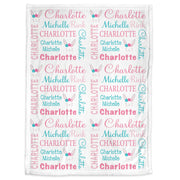 Bunny baby blanket, personalized newborn baby bunny gift, girl bunny lashes swaddle blanket with name, kids Easter blanket (CHOOSE COLORS)