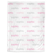 Baby girl name blanket in pink and gray, personalized newborn swaddle blanket, repeating name coming home blanket, pink baby girl gift