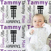 Girl drag racing blanket, race tree swaddle blanket, personalized girl racing theme blanket, newborn dragster baby gift, racing name blanket