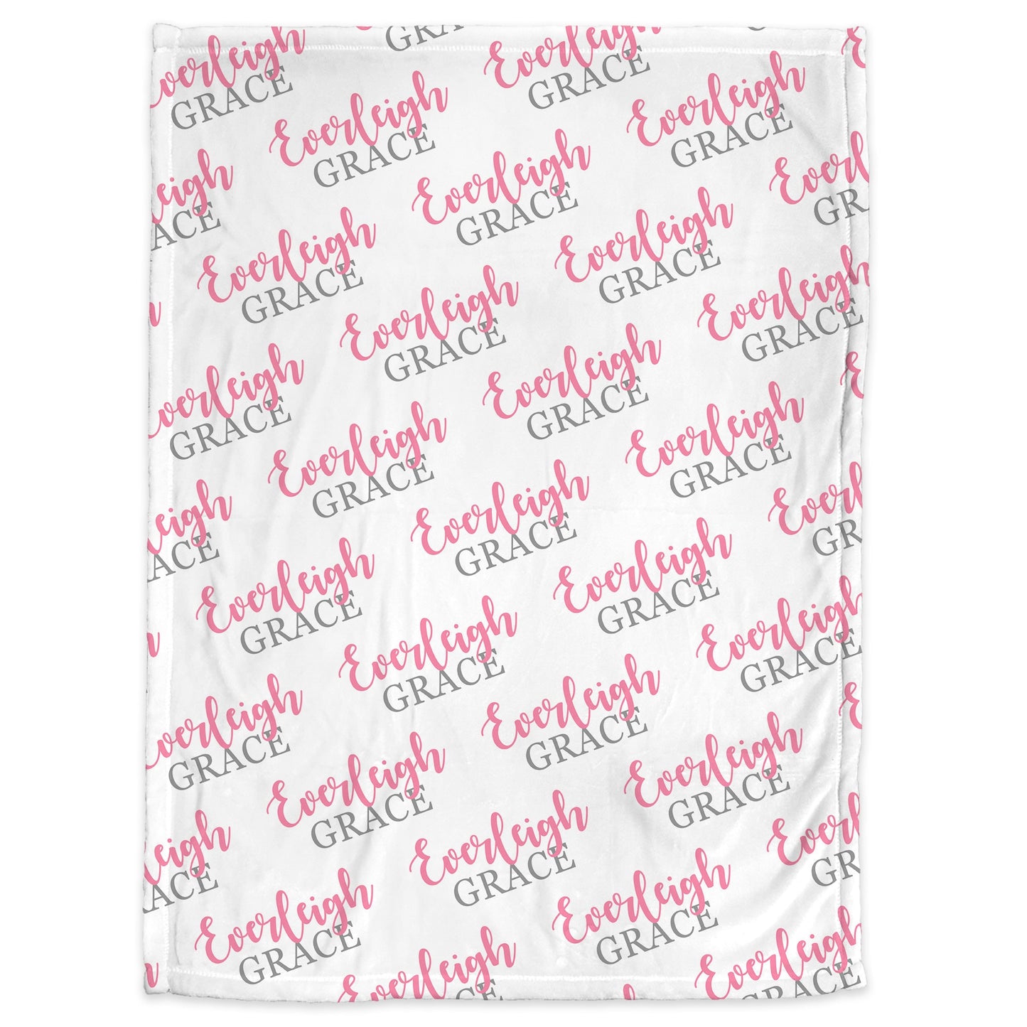 Baby girl name blanket, personalized name blanket, pink and gray baby blanket, newborn name baby gift, swaddle blanket with girls name
