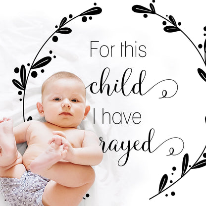 Bible verse baby blanket, For this child I have prayed name boy or girls blanket, bible verse baby gift, Samuel 1:27 baby swaddle blanket
