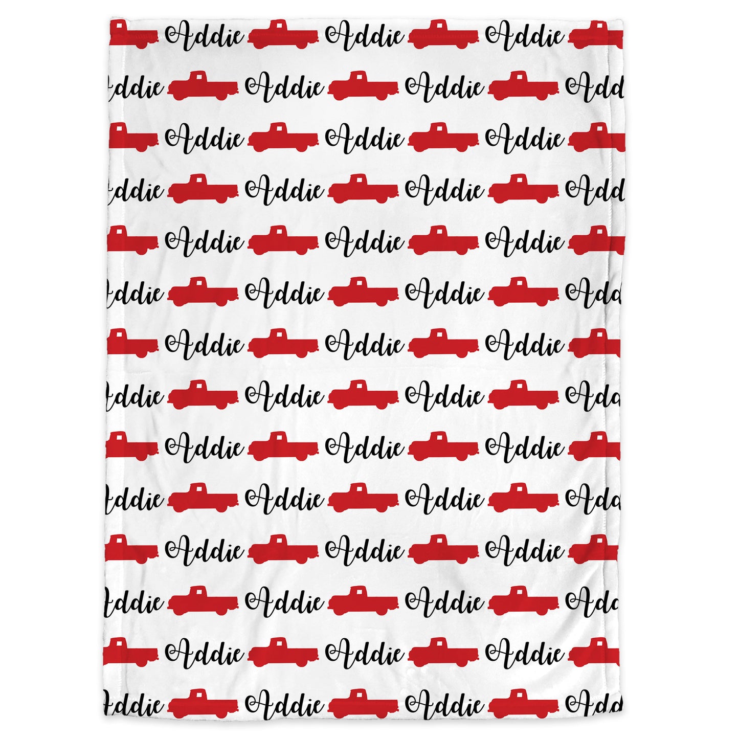 Personalized Vintage Truck Baby Name Blanket Girl