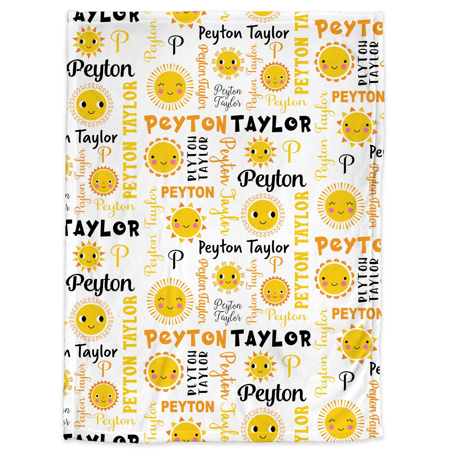 Personalized Sunshine Baby Name Blanket Girl
