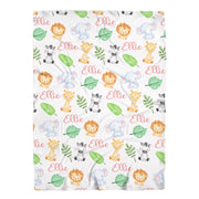 Safari Animals Swaddle Blanket - Jersey for Girl
