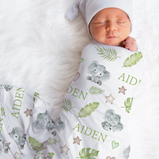 Elephant Swaddle Baby Blanket