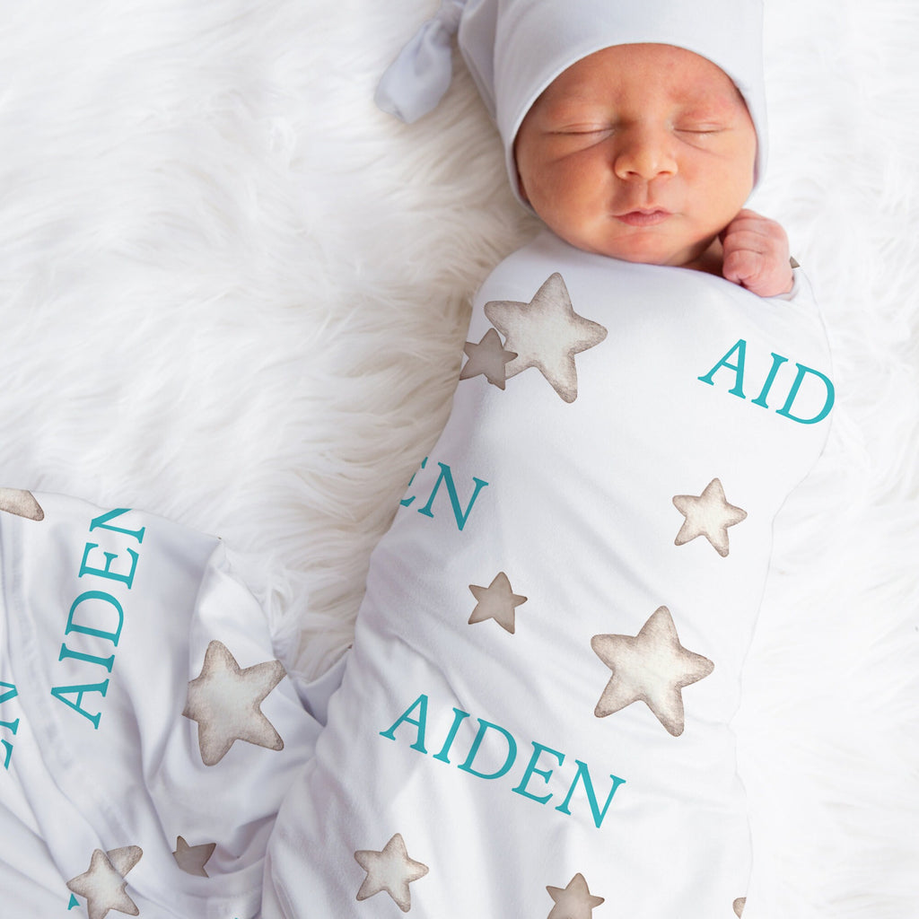 Stars Boy Swaddle Blanket - Jersey