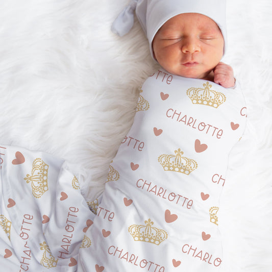 Princess Crown Swaddle Baby Blanket