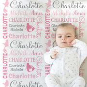 Mermaid baby girl blanket, personalized blanket with mermaids and name, newborn mermaids swaddle blanket, pink mermaid baby girls gift
