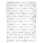 Baby girls blanket with repeating name, personalized swaddle blanket, newborn baby gift with name only, purple girls name baby blanket