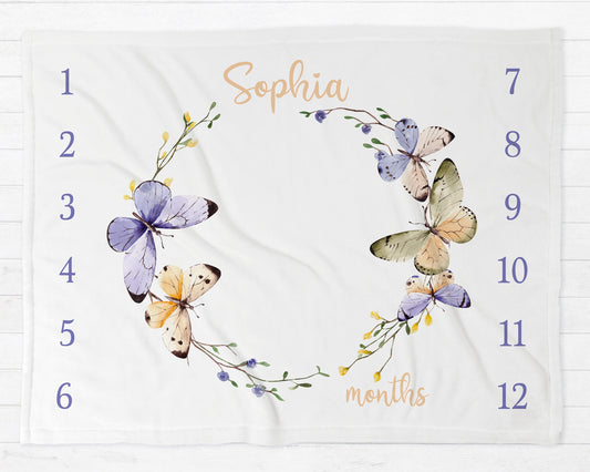 Butterfly Milestone Blanket