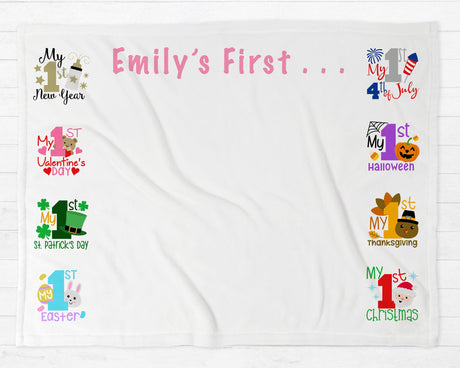 Babies first holiday blanket
