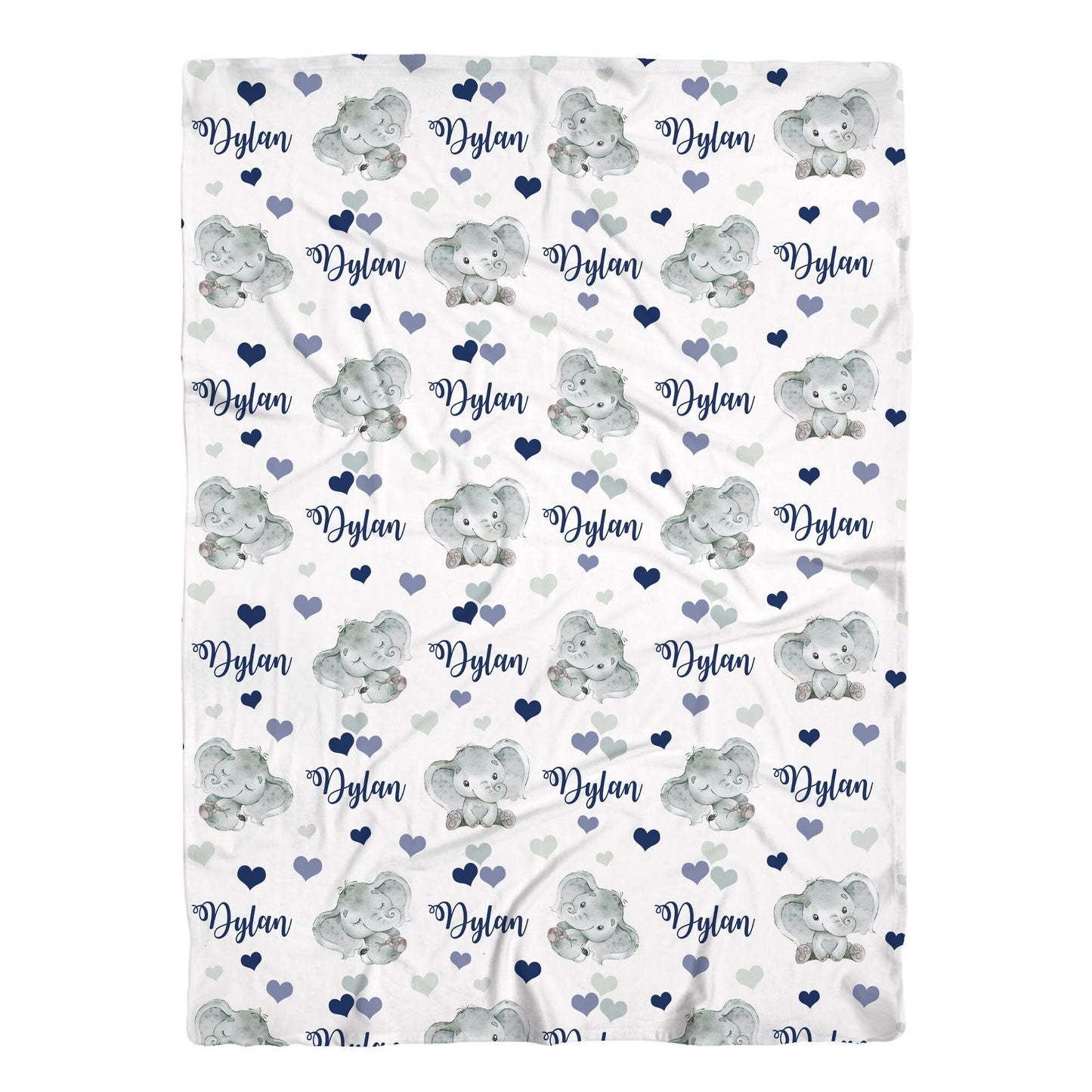 Elephant Blue Swaddle Baby Blanket
