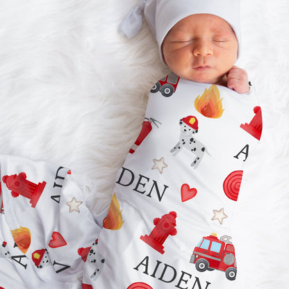 Firetruck Swaddle Baby Blanket