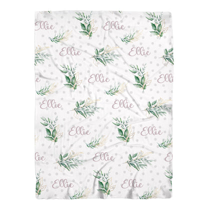 Greenery Swaddle Baby Blanket