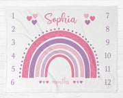 Rainbow Milestone Blanket Pink and Purple