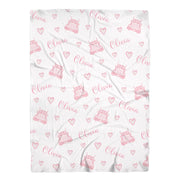 Big Rig Swaddle Blanket for Baby Girl, pink semi truck baby gift, hearts, choose colors