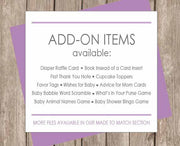 Purple chalkboard books and diaper party baby shower invitation, couples books shower invitation, couples books baby shower invitation, digital or printed baby shower invitation, ANY COLOR