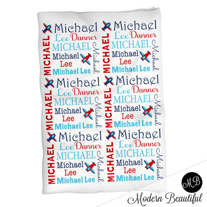 Baby boy swaddle blanket, airplane blanket, airplane blanket, airplaine blanket, baby shower gift, airplane, orange, navy, baby blanket 1003