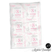 Monogram Baby Blanket in Purple and blue personalized swaddle blanket, receiving blanket, girl, baby shower gift, gift, baby blanket 1007