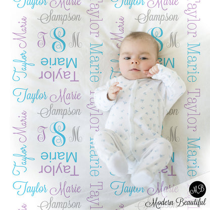 Personalized Monogram Baby Name Blanket
