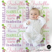 Baby Girl Turtle blanket, personalized baby gift, sea turtle blanket, girl baby blanket, personalized baby name blanket, photo prop Turtle1