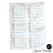 Baby boy personalized jeep 4x4 baby blanket, jeep blanket, 4x4 boy swaddle blanket , baby shower gift, boy gift, (CHOOSE COLORS)