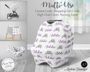 Jeep 4x4 baby boy or girl car seat canopy cover, jeep baby gift, purple and white, custom infant car seat cover, personalized baby name carseat cover, nursing privacy cover, shopping cart cover, high chair cover (CHOOSE COLORS)