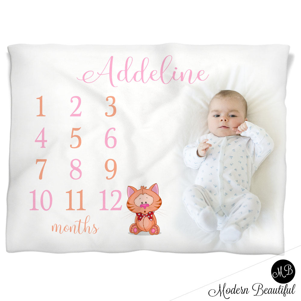 Baby girl kitty blanket