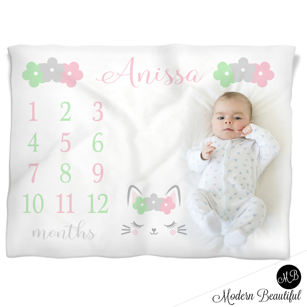 Baby girl kitty blanket