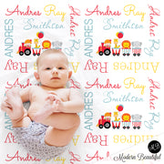 Circus carnival train name blanket
