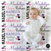 purple black and pink blanket